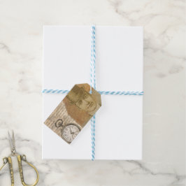 Steampunk Gentleman Pocket Watch Bowler Gift Label Cadeaulabel