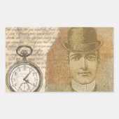 Steampunk Gentleman Pocket Watch Bowler Stickers (Voorkant)