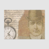 Steampunk Gentleman Pocket Watch Tissue Paper Tissuepapier (Voorkant)