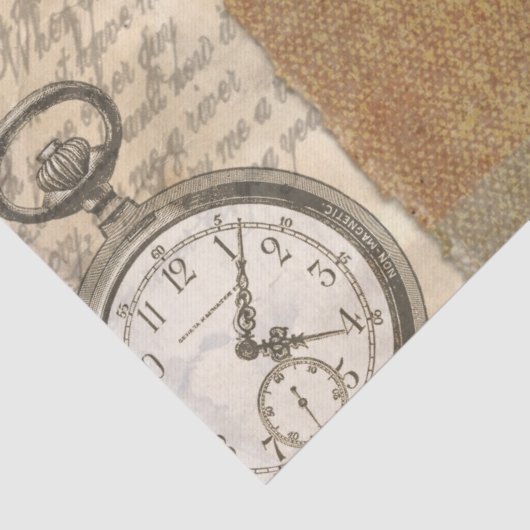 Steampunk Gentleman Pocket Watch Tissue Paper Tissuepapier (Detail)