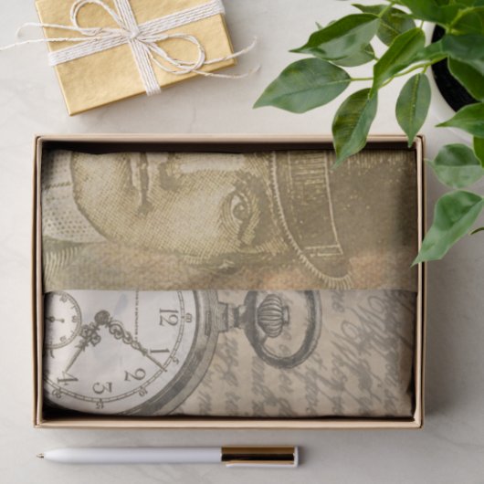 Steampunk Gentleman Pocket Watch Tissue Paper Tissuepapier (Geschenk)