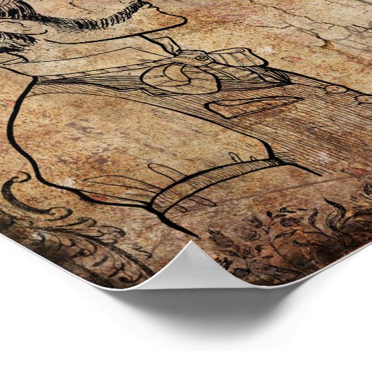 Steampunk Gentleman Retro Gears Poster (Hoek)