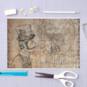 Steampunk Gentleman Retro Gears Tissuepapier (Craft)