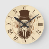 Steampunk Gentleman Ronde Klok (Voorkant)