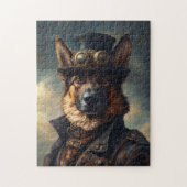 Steampunk German Shepherd Dog in Top Hat Legpuzzel (Verticaal)