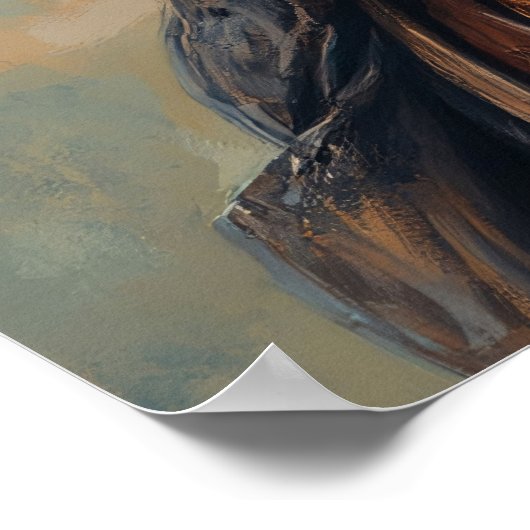 Steampunk German Shepherd Dog in Top Hat Poster (Hoek)