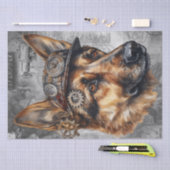 Steampunk German Shepherd Dog Tissuepapier (Craft)