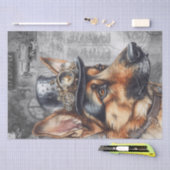 Steampunk German Shepherd Dog Tissuepapier (Craft)