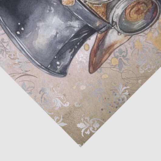 Steampunk German Shepherd Dog Tissuepapier (Detail)