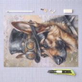 Steampunk German Shepherd Dog Tissuepapier (Craft)