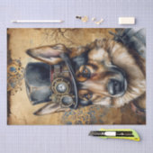 Steampunk German Shepherd Dog Tissuepapier (Craft)