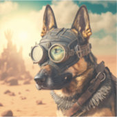 Steampunk German Shepherd met Goggles Sticker (Voorkant)