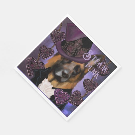 Steampunk German Shepherd Servet (Hoek)