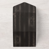 Steampunk gestreepte bruine achtergrond all in one uitnodiging (Buitenkant)