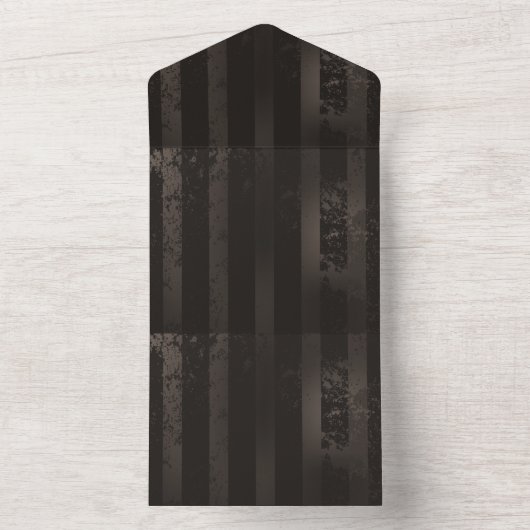 Steampunk gestreepte bruine achtergrond all in one uitnodiging (Binnen)