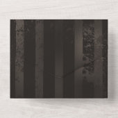 Steampunk gestreepte bruine achtergrond all in one uitnodiging (Achterkant)