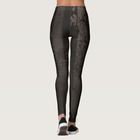 Steampunk gestreepte bruine achtergrond leggings (Achterkant)