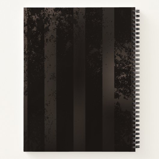 Steampunk gestreepte bruine achtergrond notitieboek (Achterkant)