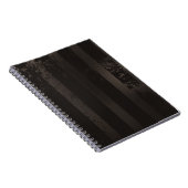 Steampunk gestreepte bruine achtergrond notitieboek (Rechterzijde)