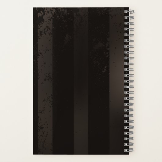 Steampunk gestreepte bruine achtergrond notitieboek (Achterkant)
