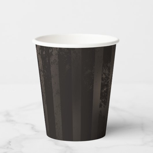 Steampunk gestreepte bruine achtergrond papieren bekers (Voorkant)