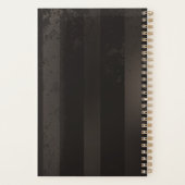 Steampunk gestreepte bruine achtergrond planner (Achterkant)
