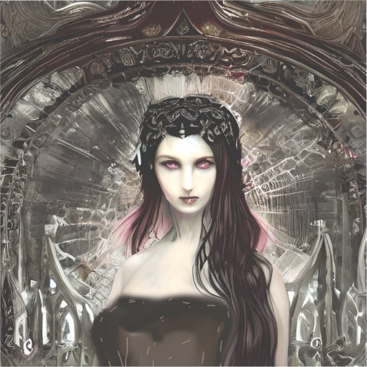 Steampunk Gevallen Engel | Donkere kunst Sticker (Voorkant)