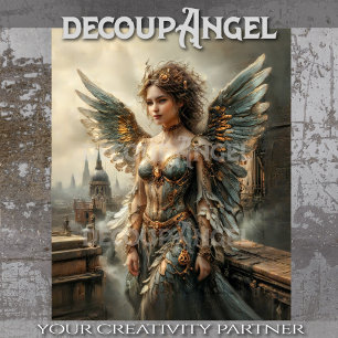 Steampunk gevleugelde Guardian Decoupage Tissuepapier