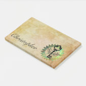 Steampunk gevleugelde sleutel en Cog Wheel Post-it Post-it® Notes (Schuin)
