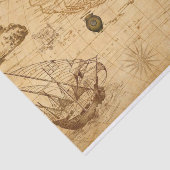 Steampunk Gevoelige Oude Wereldkaart Tissuepapier (Detail)