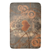 Steampunk, geweldig hart gemaakt van roestvrij met badmat (Voorkant Verticaal)