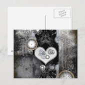 Steampunk, geweldig hart met klokken en tandwielen briefkaart (Voorkant / Achterkant)