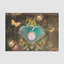 Steampunk, geweldig hart met klokken tissuepapier