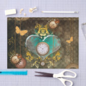 Steampunk, geweldig hart met klokken tissuepapier (Craft)