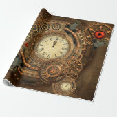 Steampunk, geweldig klokwerk cadeaupapier (Uitgerold)