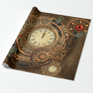Steampunk, geweldig klokwerk cadeaupapier