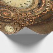 Steampunk, geweldig klokwerk cadeaupapier (Hoek)