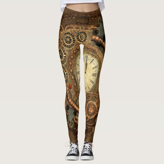 Steampunk, geweldig klokwerk leggings (Voorkant)