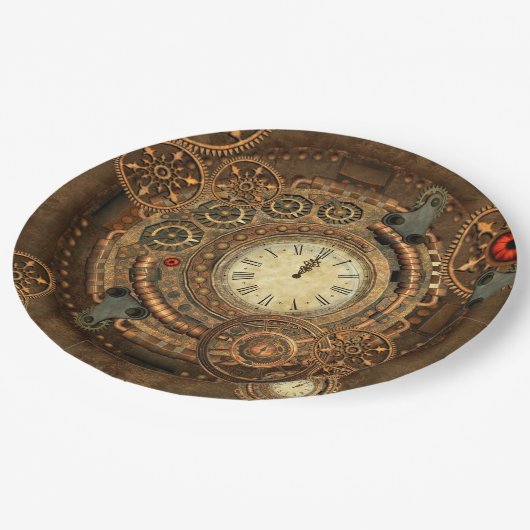Steampunk, geweldig klokwerk papieren bordje (Gekanteld)
