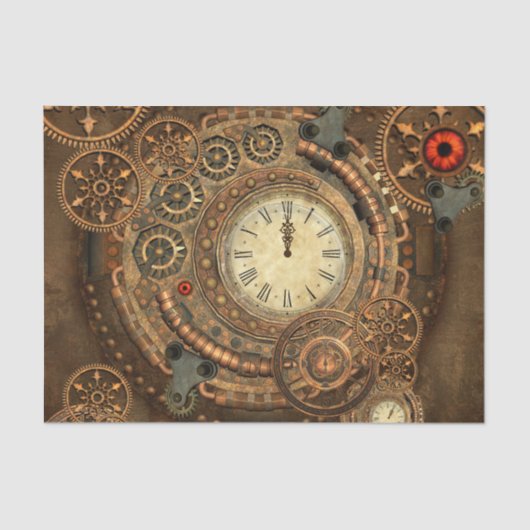 Steampunk, geweldig klokwerk tissuepapier (Voorkant)