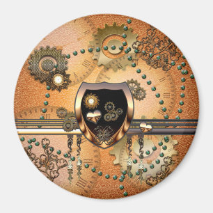 Steampunk, geweldig schild met harten magneet