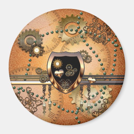 Steampunk, geweldig schild met harten magneet (Voorkant)