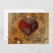 Steampunk, geweldige hart briefkaart (Voorkant / Achterkant)