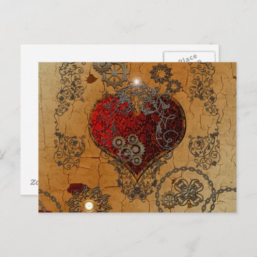 Steampunk, geweldige hart briefkaart (Voorkant / Achterkant)