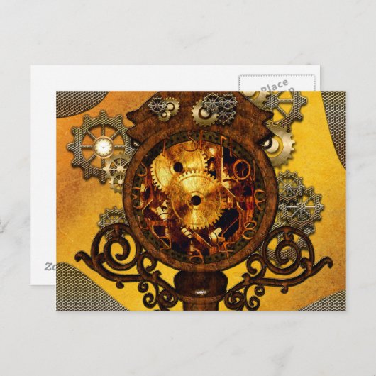 Steampunk, geweldige klok briefkaart (Voorkant / Achterkant)