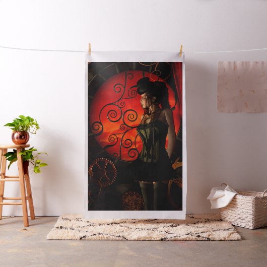 Steampunk, geweldige steampunk dame in de nacht stof (Voorbeeld)