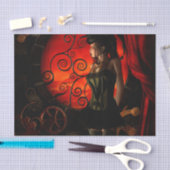 Steampunk, geweldige steampunk dame in de nacht tissuepapier (Craft)