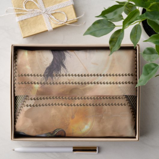 Steampunk, geweldige steampunk-paard tissuepapier (Geschenk)