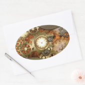 Steampunk, geweldige steampunkontwerp ovale sticker (Envelop)