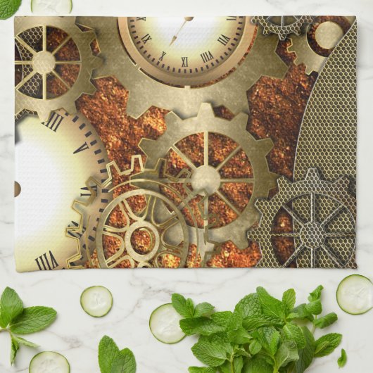 Steampunk, geweldige steampunkontwerp theedoek (Gevouwen)